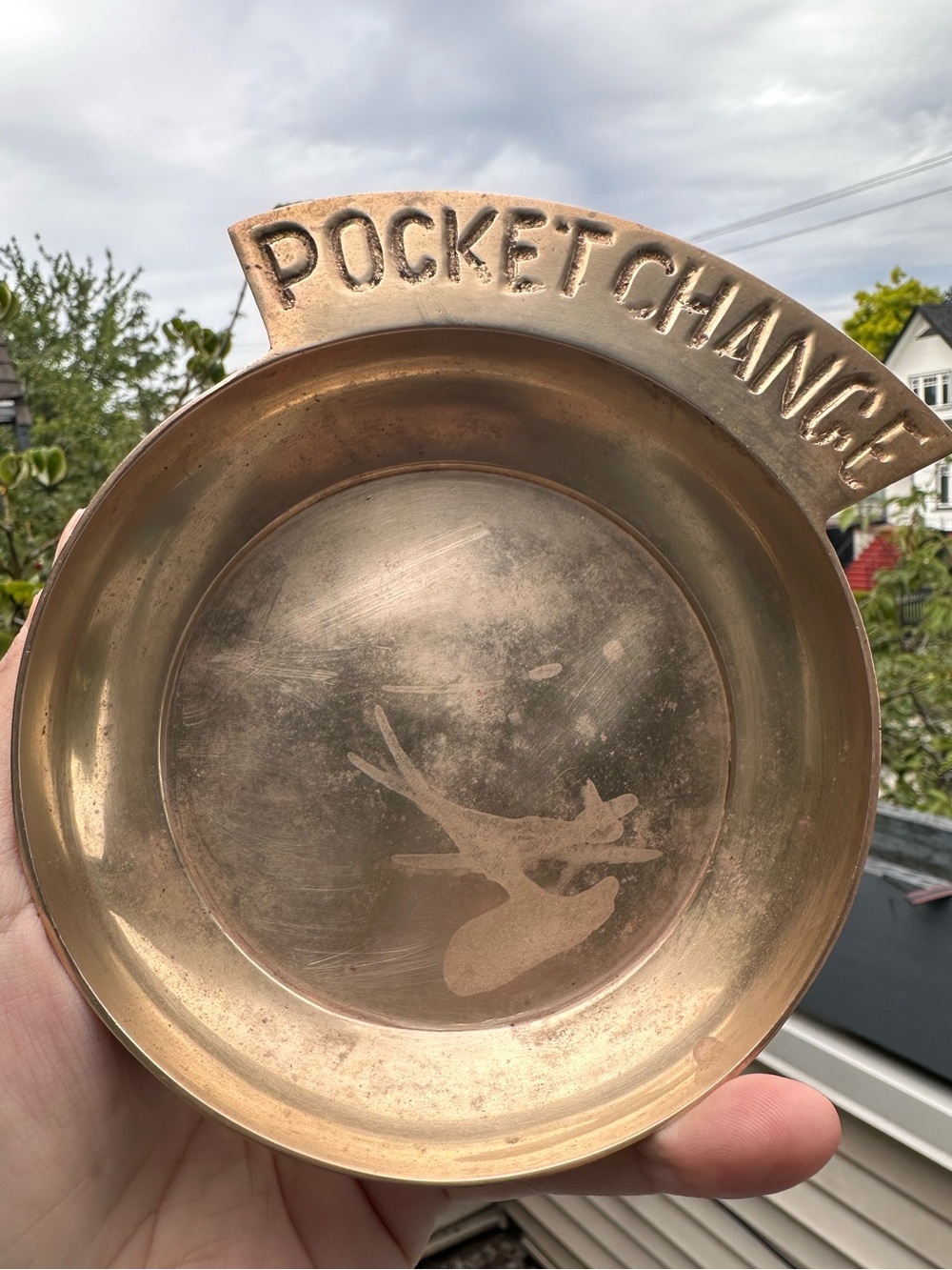 Vintage Pocket Change Brass Trinket Dish